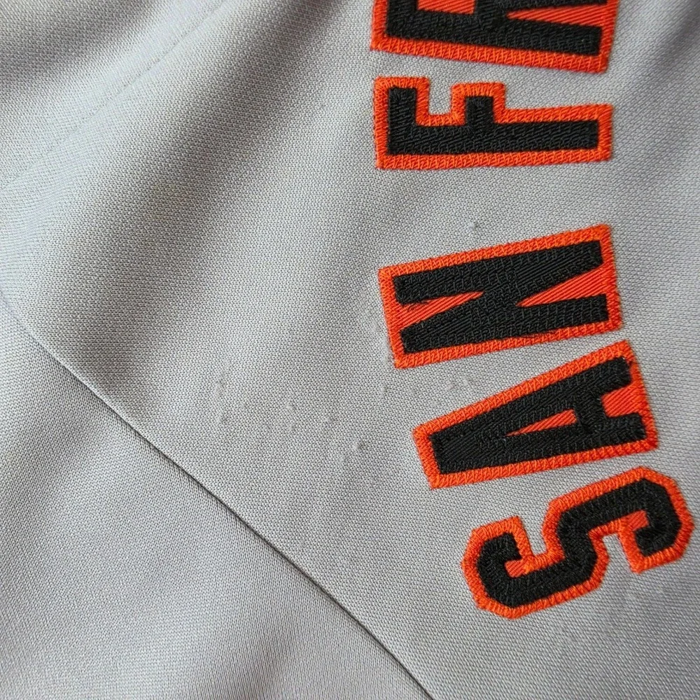 VINTAGE San Francisco Giants Baseball Jersey Kids Small Gray MLB Majestic Boys